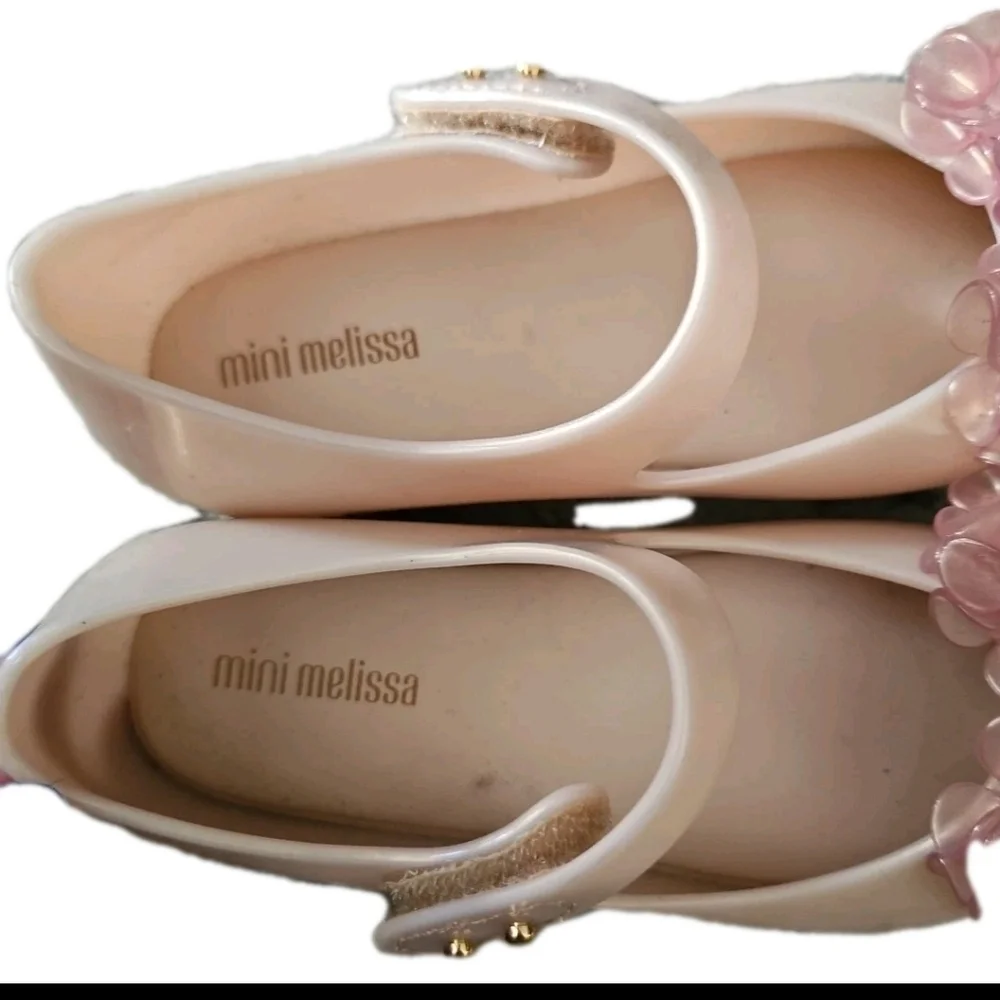 Mini Melissa Girls Pink Jelly Ultragirl Springtime Floral Mary Jane Shoe 10